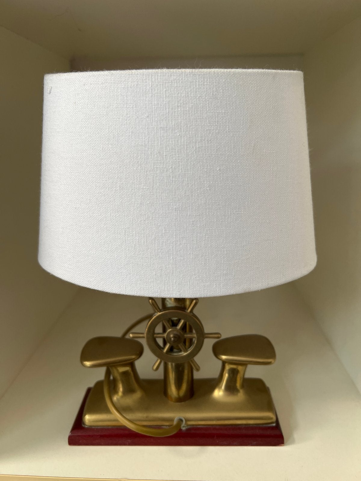 Vintage Messing Scheepslamp met Roer en Bolders, Antiek en Kunst, Ophalen of Verzenden