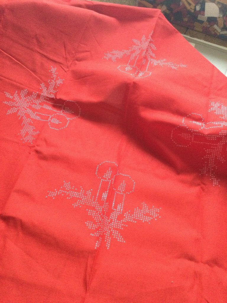 Voorbedrukt tafelkleed kerst rood, Ophalen of Verzenden, Nieuw, Handborduren, Overige typen