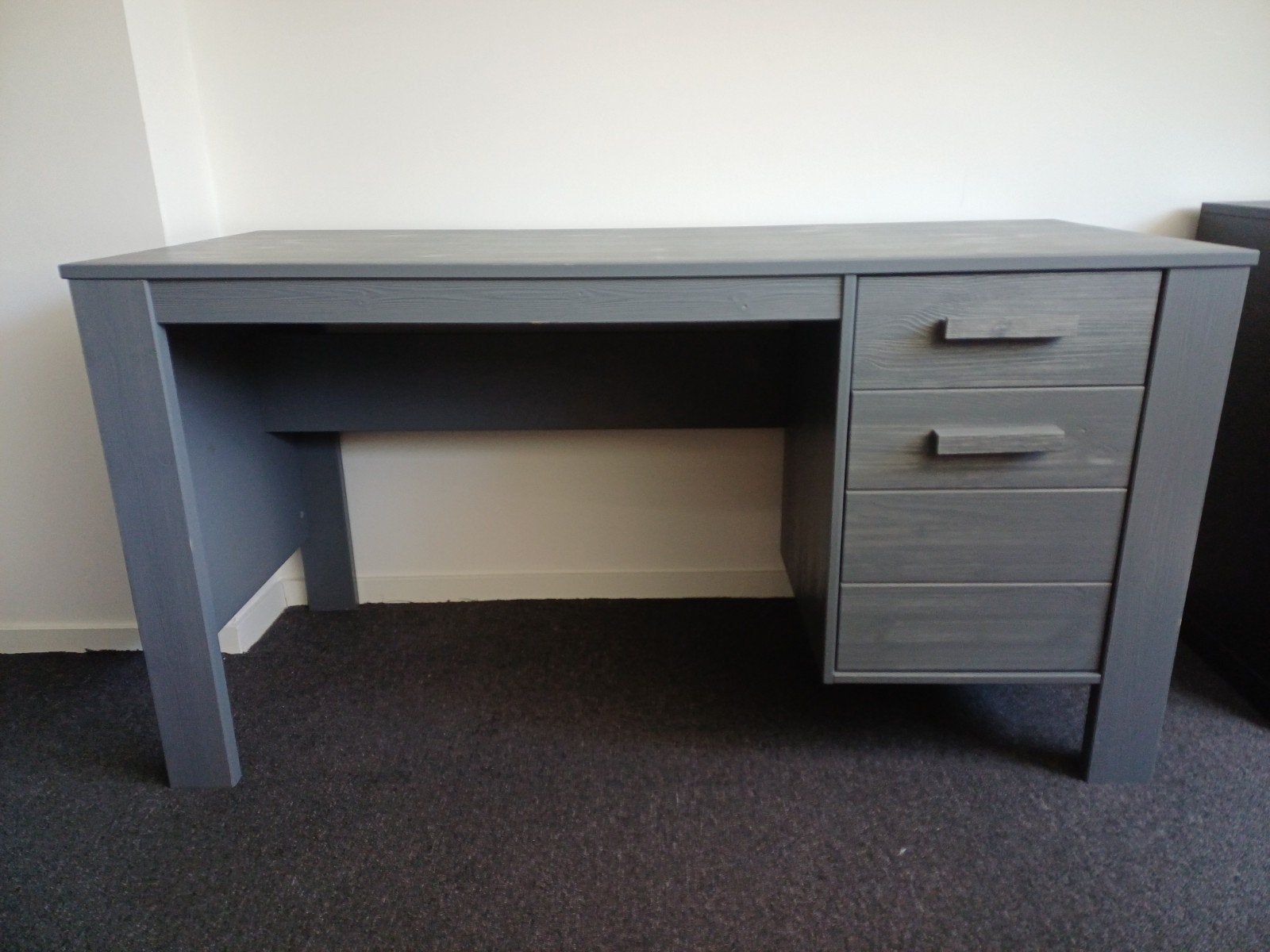 Woood Dennis Bureau Staal Grijs 74x141x59 cm, Ophalen, Zo goed als nieuw