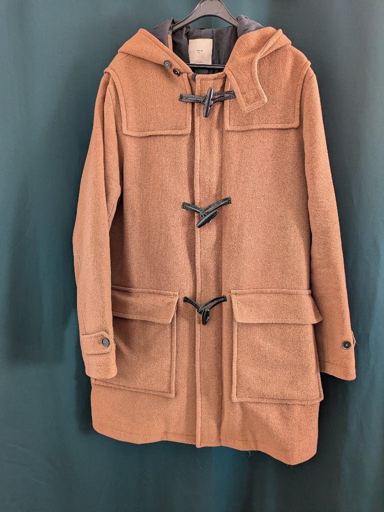Mango Man Camel Wool Blend Duffle Coat | Hooded | Size XL, Verzenden, Beige, Maat 56/58 (XL), Zo goed als nieuw