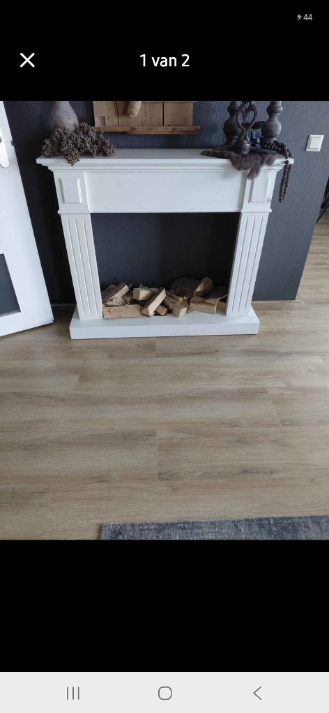 Schouw kleur wit  afm 120x40x100, Ophalen, Zo goed als nieuw, Vrijstaande haard, Elektrische haard