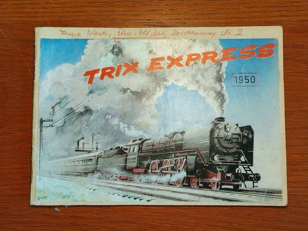 Trix Express - Catalogus en prijslijst 1950, Gebruikt, Gelijkstroom, Trix, Boek, Tijdschrift of Catalogus
