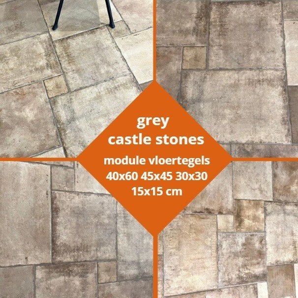 Castle stones - Dallen - Boerderijtegels - Plavuizen module, Overige materialen, Minder dan 50 cm, Verzenden, Vierkant