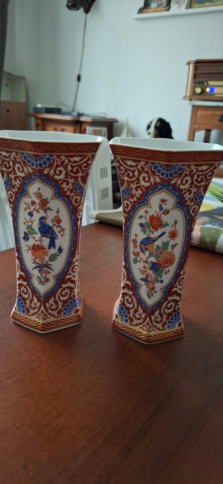 Set van 2 Kaiser Ming vazen, porselein, handgeschilderd, Ophalen