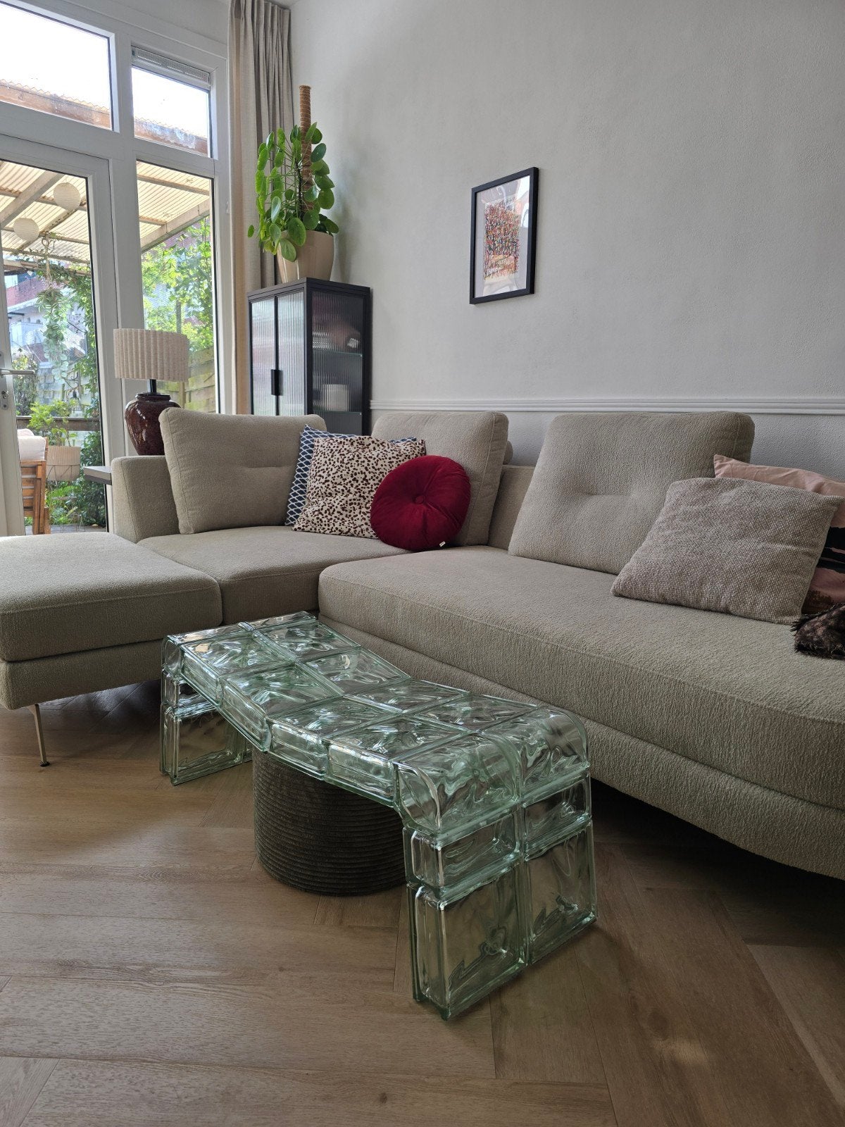 DIY project glazen tafeltje – 20 glasblokken, Ophalen, Minder dan 50 cm, Gebruikt, 50 tot 100 cm