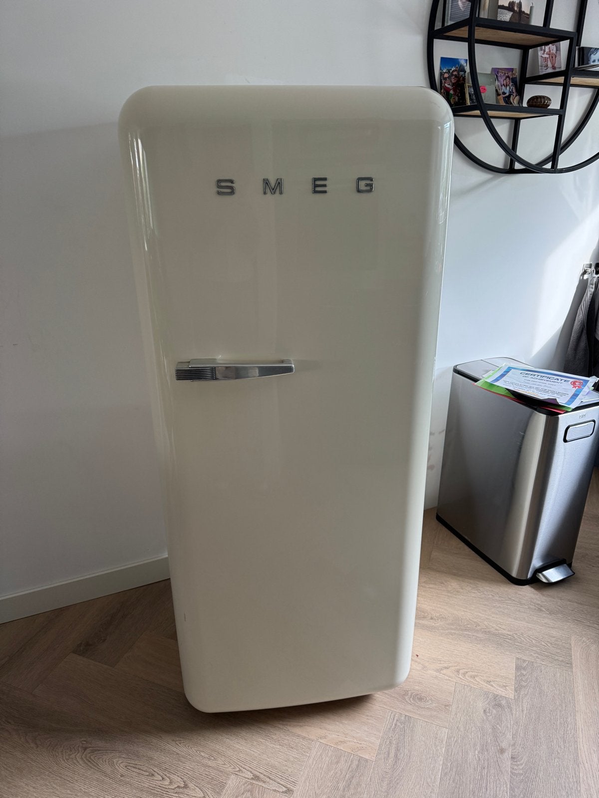 SMEG Koelkast met vriesvak - Crème Retro Design, Ophalen, 150 tot 200 liter, Gebruikt, 60 cm of meer