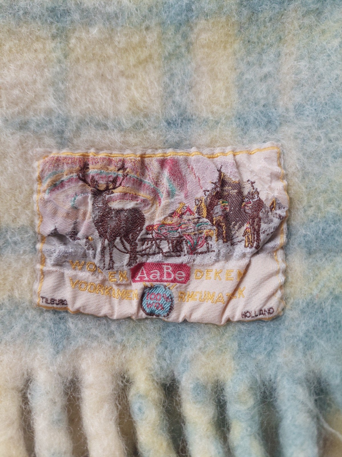 AaBe wollen vintage babydeken uit 1960, Kinderen en Baby's, Ophalen of Verzenden, Zo goed als nieuw, Overige typen