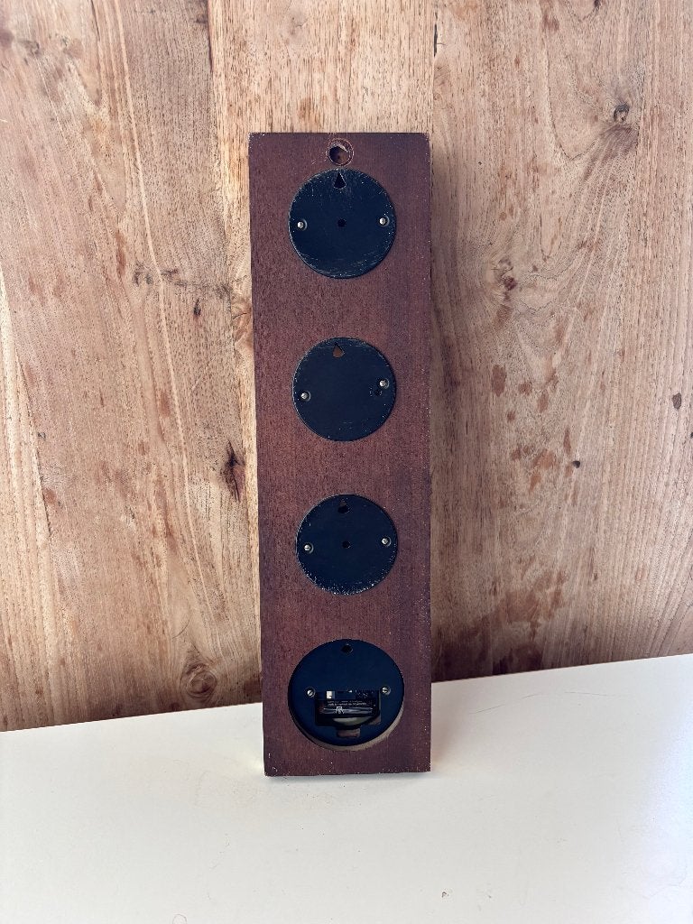 Houten Weerstation Klok Barometer Hygrometer West-Germany, Audio, Tv en Foto, Weerstations en Barometers, Ophalen of Verzenden