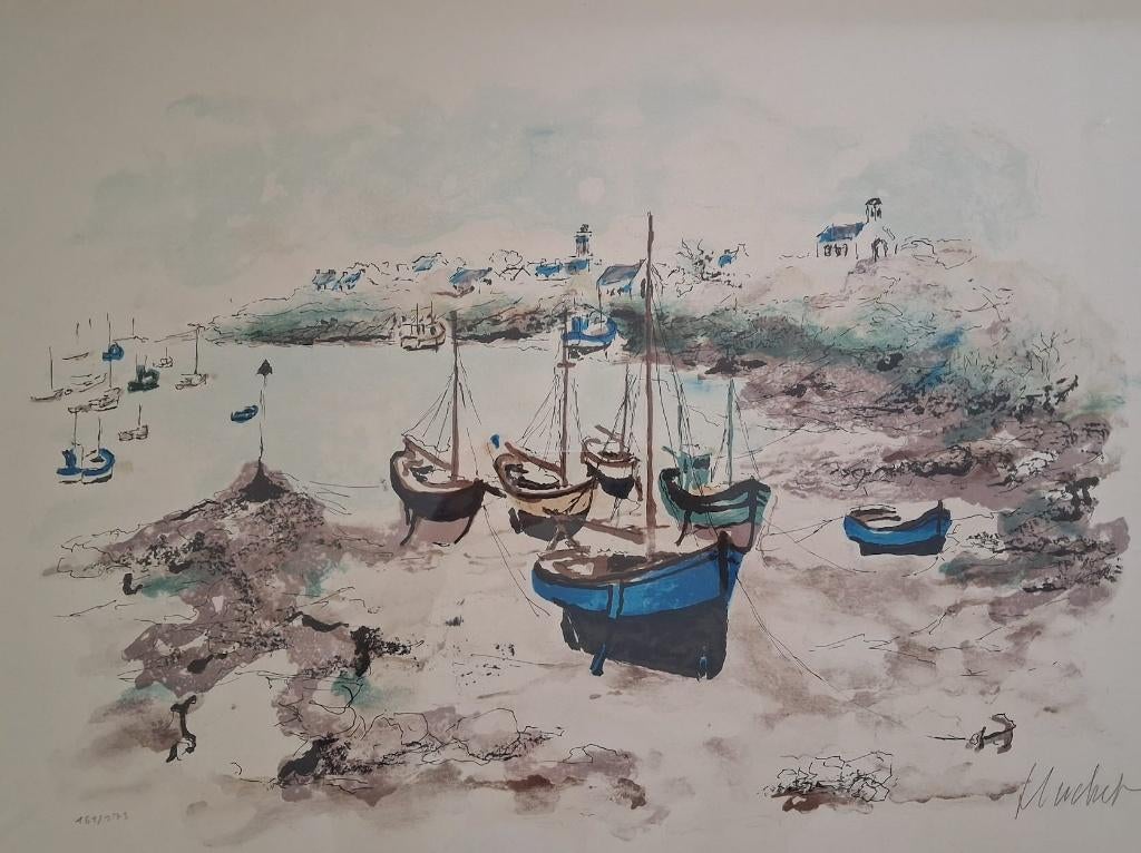 Litho van Urbain Huchet met certificaat van authenticiteit, Ophalen of Verzenden