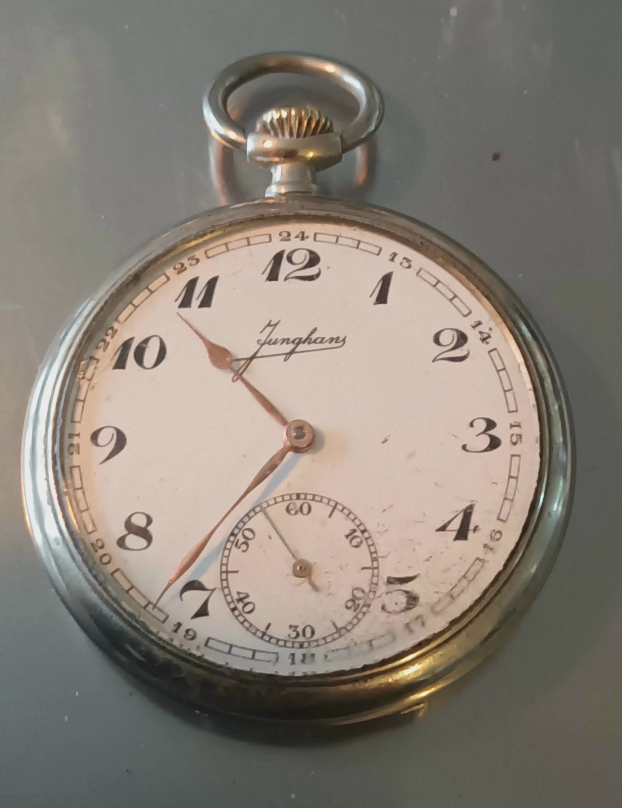 Vintage Junghans Zakhorloge, Sieraden, Tassen en Uiterlijk, Horloges | Antiek, Ophalen of Verzenden, Staal, Overige merken