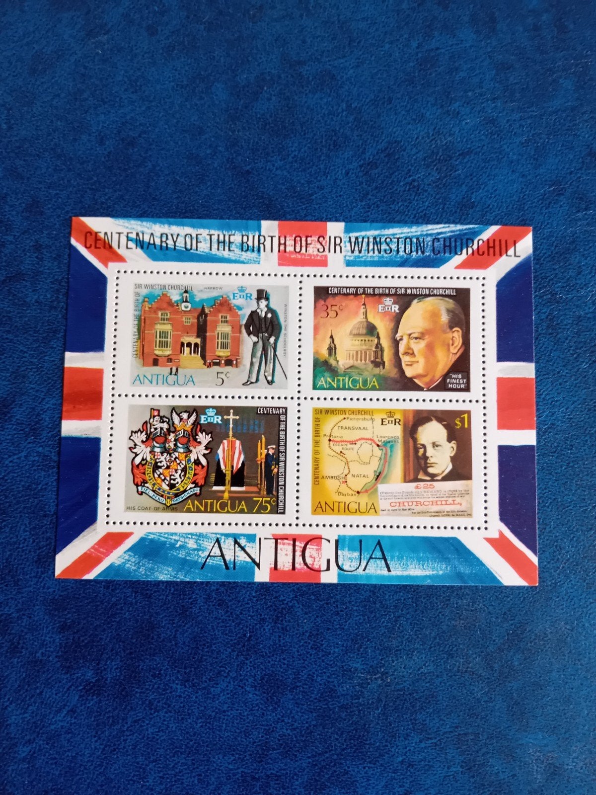 Antigua postzegels - Eeuwfeest van Sir Winston Churchill, Ophalen of Verzenden, Postfris