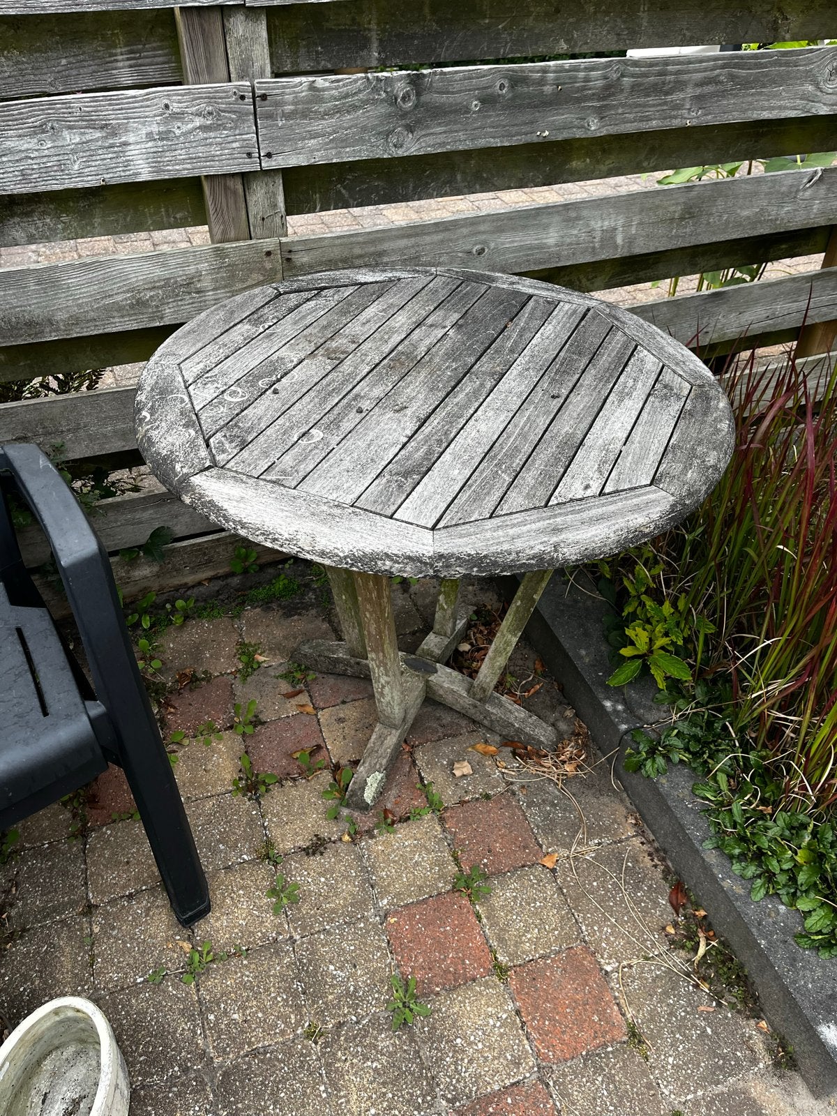 Ronde houten tuintafel - opknapper, Ophalen, Gebruikt, Rond, Hout