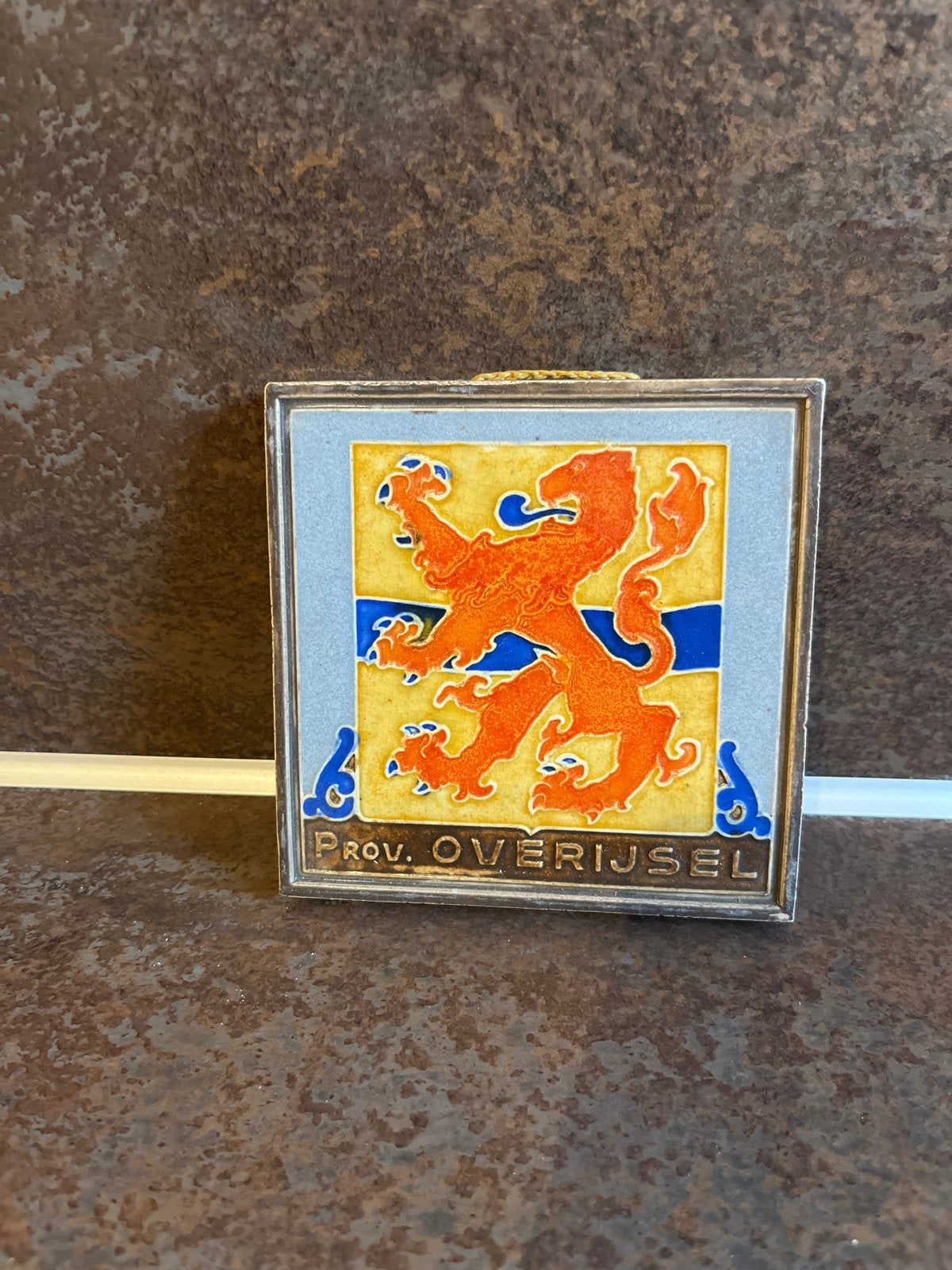 Vintage Westraven tegel 'Prov. Overijssel' - Utrecht, Antiek en Kunst, Antiek | Wandborden en Tegels, Ophalen of Verzenden