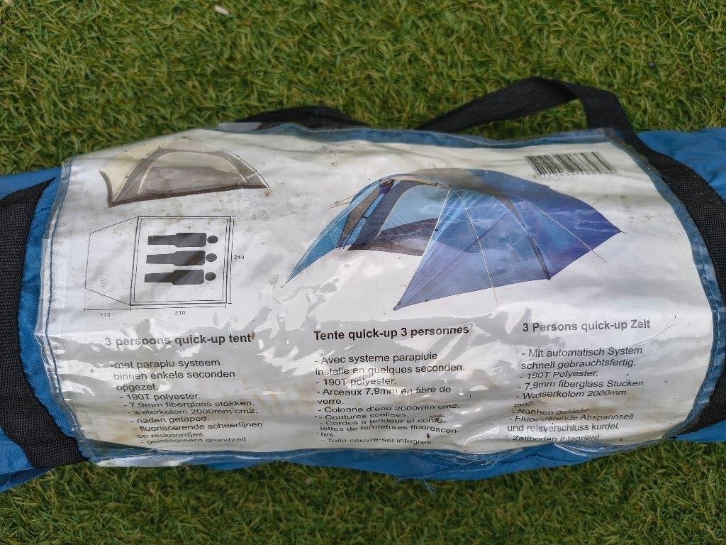 3-persoons quick-up tent - Ideaal voor kamperen, Ophalen, Gebruikt, Tot en met 3