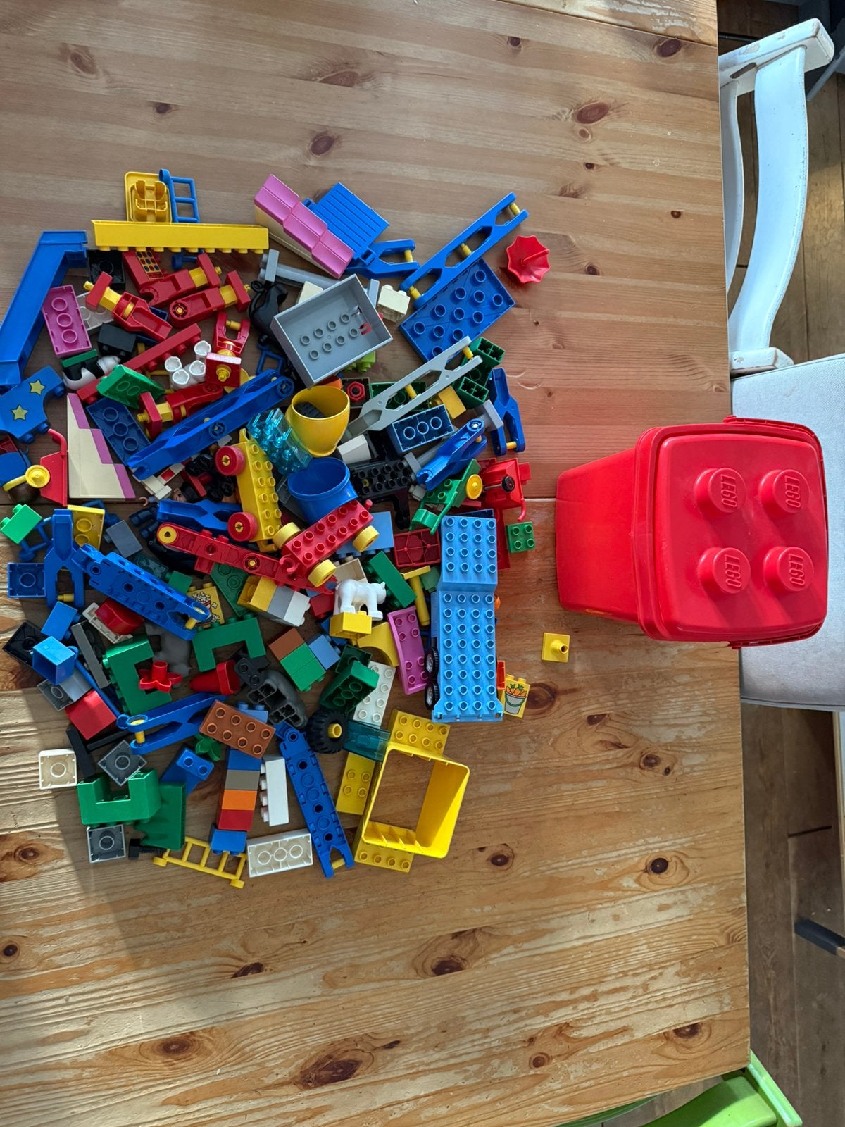 partij LEGO Duplo met opbergbox, Lego, Gebruikt, Verzenden, .