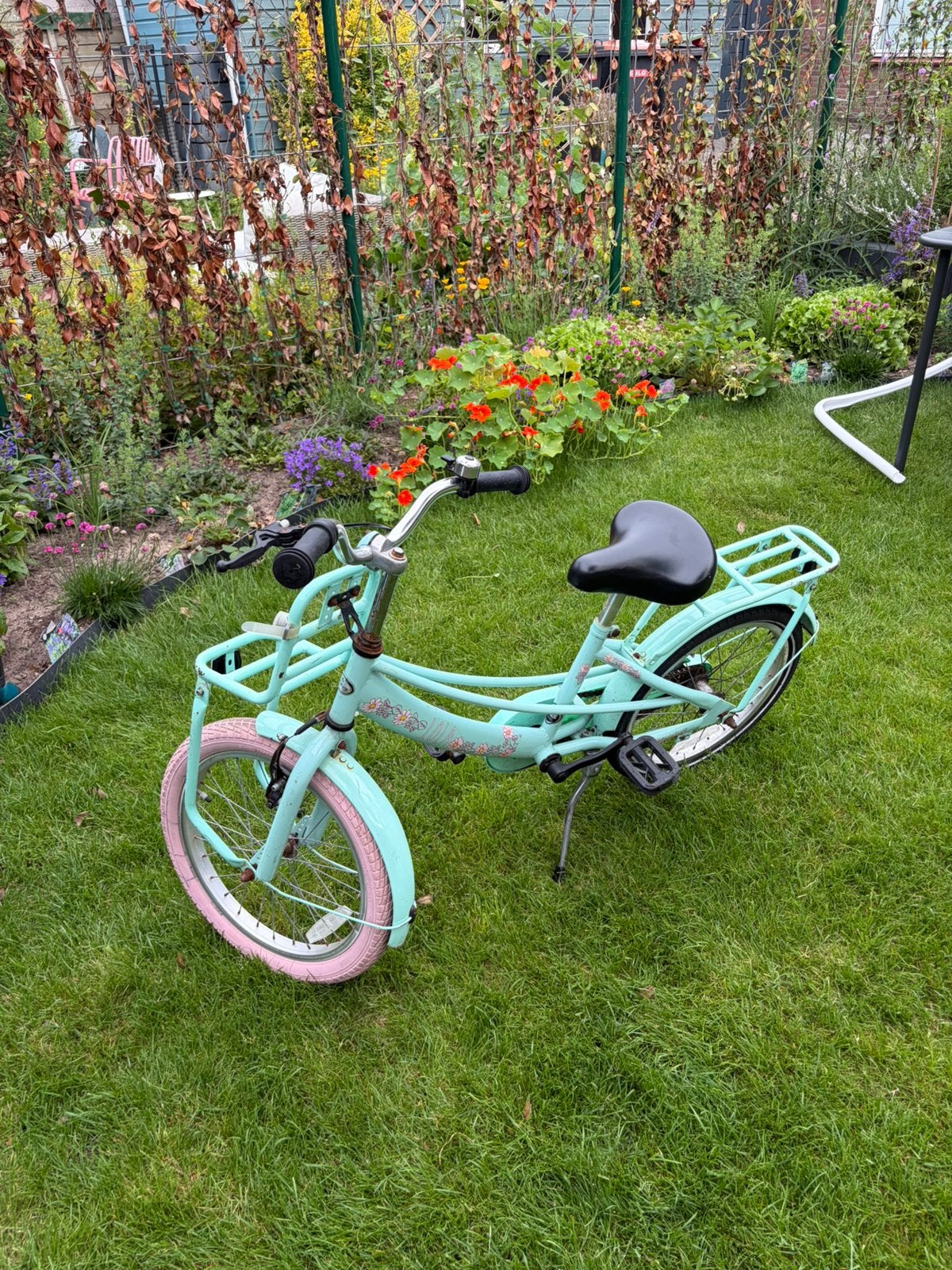 Popal Lola kinderfiets 18 inch, Fietsen en Brommers, Fietsen | Meisjes, Ophalen, Terugtraprem, Gebruikt, Handrem