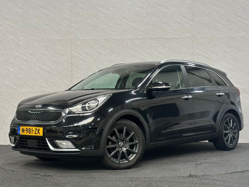 Kia Niro 1.6 GDi Hybrid - Automaat - Stoelverwarming, Auto's, 1580 cc, Zwart, Leder, 75 €/maand