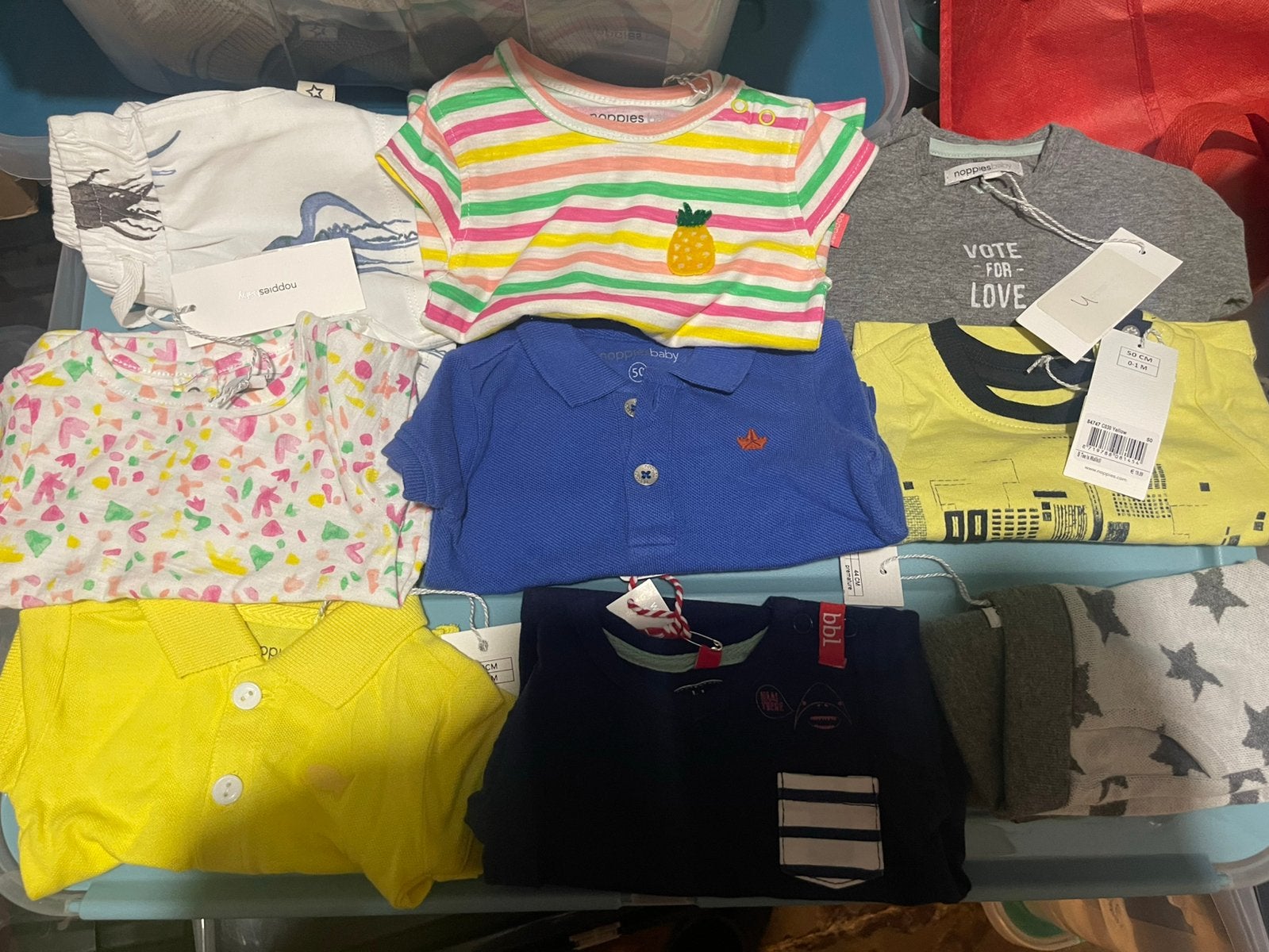 OP=OP!! Partij babykleding vooral noppies 67 st, Ophalen of Verzenden, Zo goed als nieuw