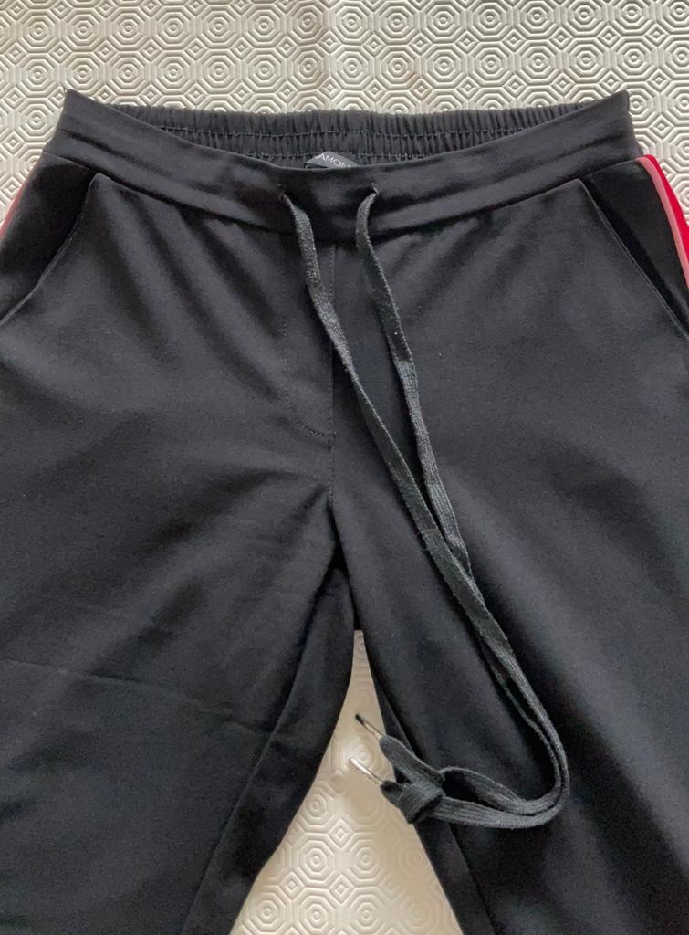 Zwarte broek met rode rand Tramontana, Verzenden, Zwart, Maat 36 (S), Lang