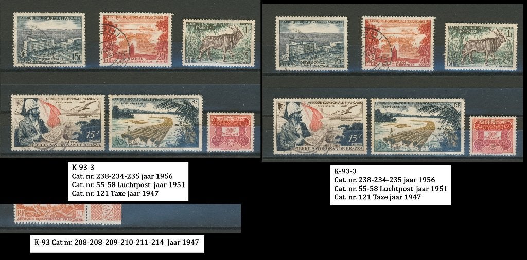 Frans-Equatoriaal-Afrika Franse Kolonie 1947/1956 k-93 jdu, Ophalen of Verzenden