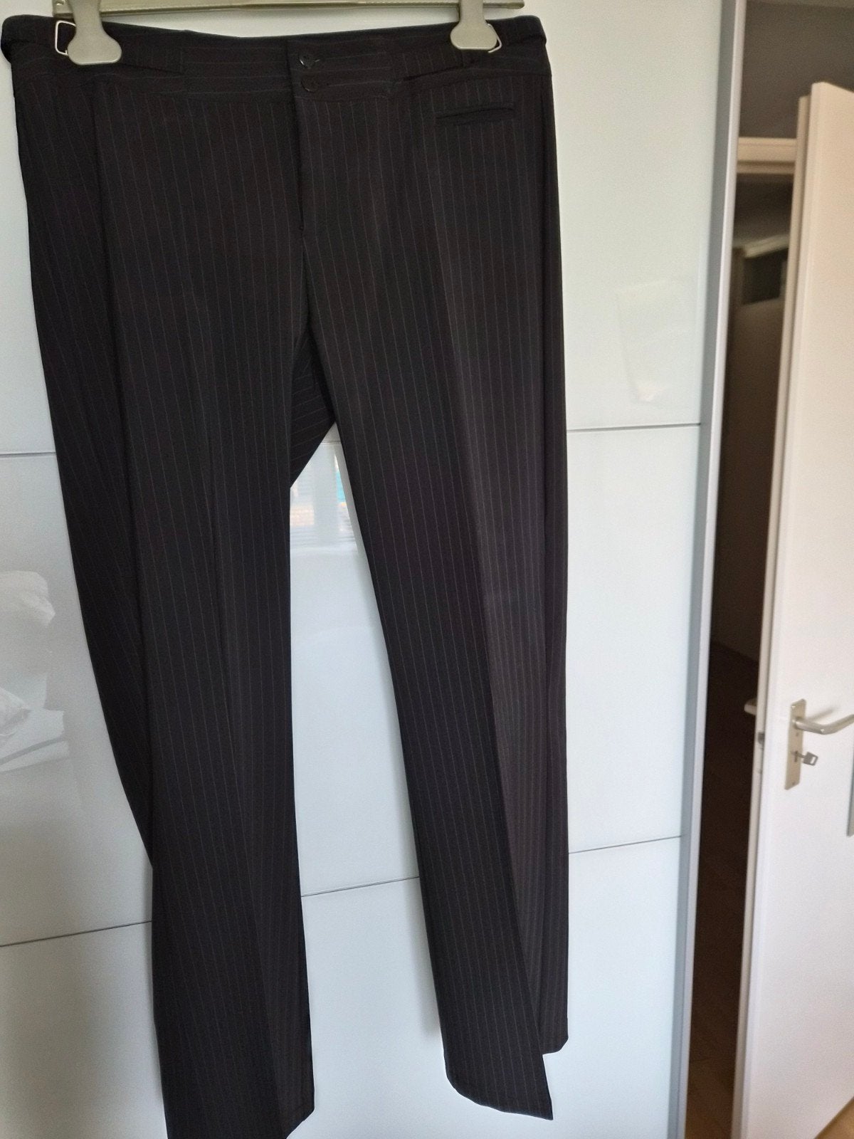 Stax dames broek met krijtstreep maat 44, Kleding | Dames, Zwart, Maat 42/44 (L), Zo goed als nieuw, Lang