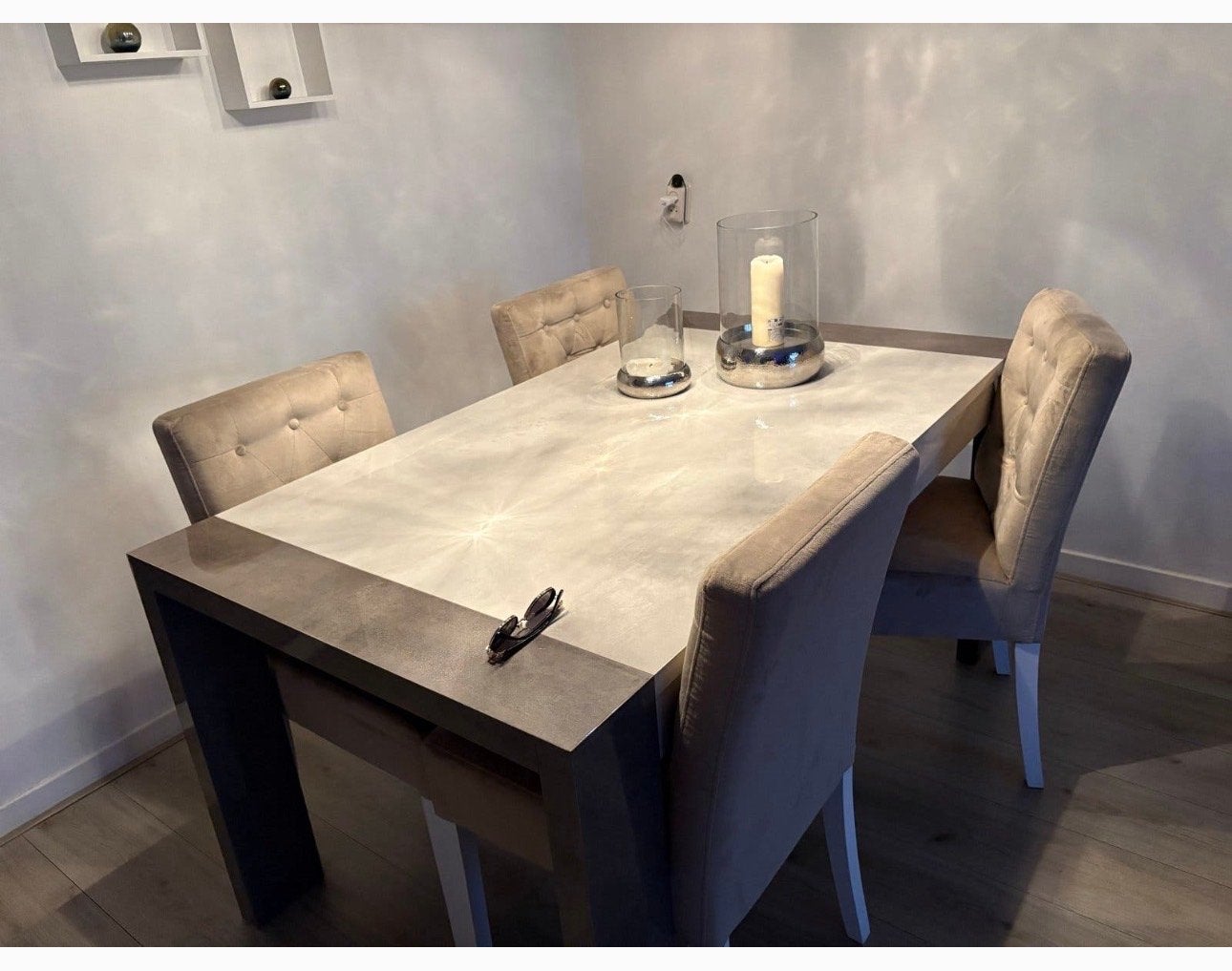 Complete Woonkamerset: Eettafel, Salontafel en TV-meubel, Ophalen, Gebruikt, 100 tot 150 cm, 150 tot 200 cm