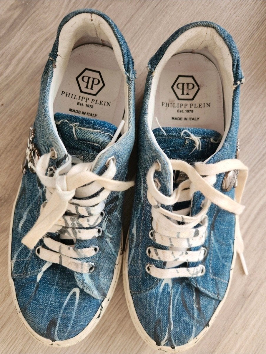 Philipp Plein sneakers denim maat 37, Ophalen of Verzenden, Blauw, Sneakers of Gympen