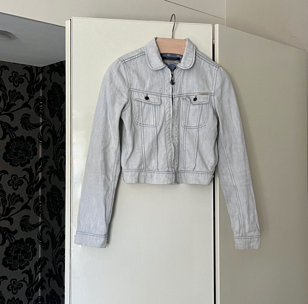 Kort jeans spijkerjasje lichtblauw Scotch&Soda; maat small, Blauw, Scotch & Soda, Ophalen of Verzenden, Zo goed als nieuw