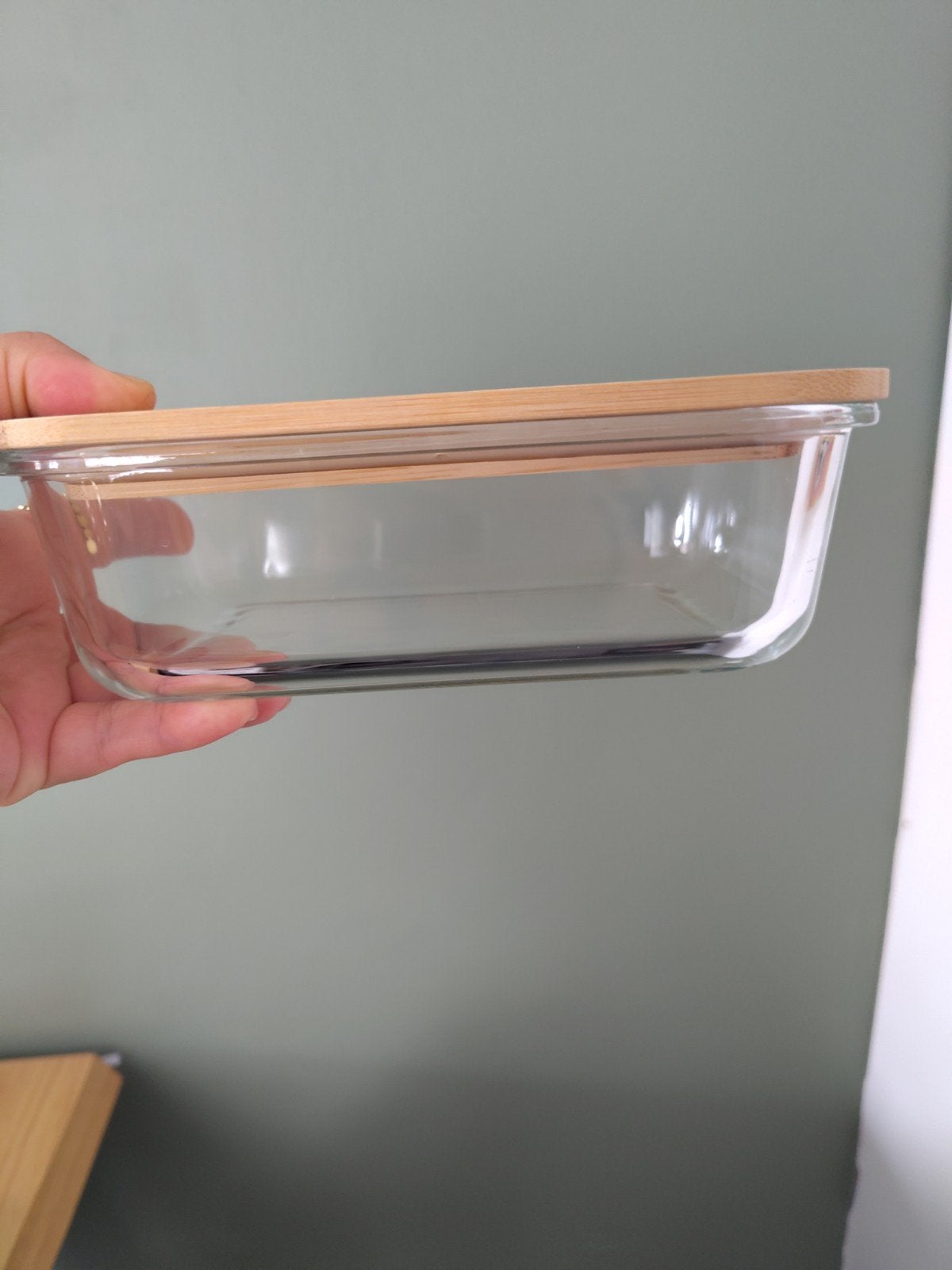 Brabantia Voorraadpot Glas met Bamboe Deksel, Glas, Ophalen of Verzenden, Zo goed als nieuw, Voorraadpot