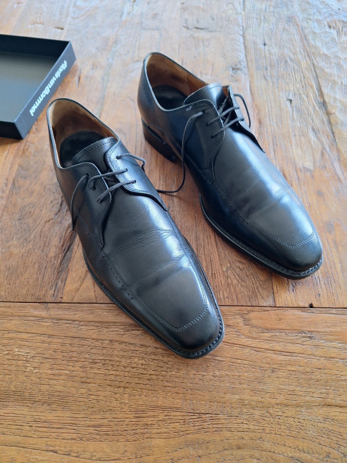 Gratis van Bommel klassieke lederen zwarte schoenen maart 42, Ophalen, Gedragen, Zwart