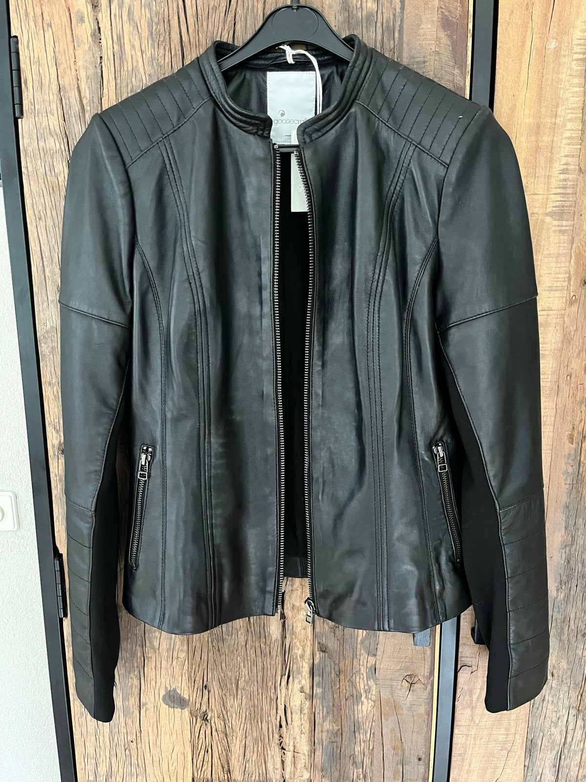 Goosecraft Leren Jasje Zwart Maat S Nieuw met kaartjes, Ophalen of Verzenden, Nieuw, Maat 36 (S), Zwart