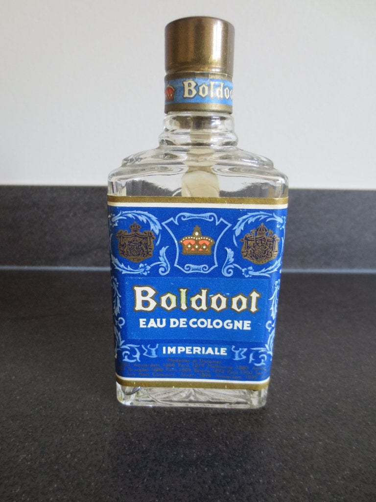 Boldoot:6-hoekig fles Eau de Cologne.Achterkant tekst J.C.B., Ophalen of Verzenden, Gebruikt, Parfumfles