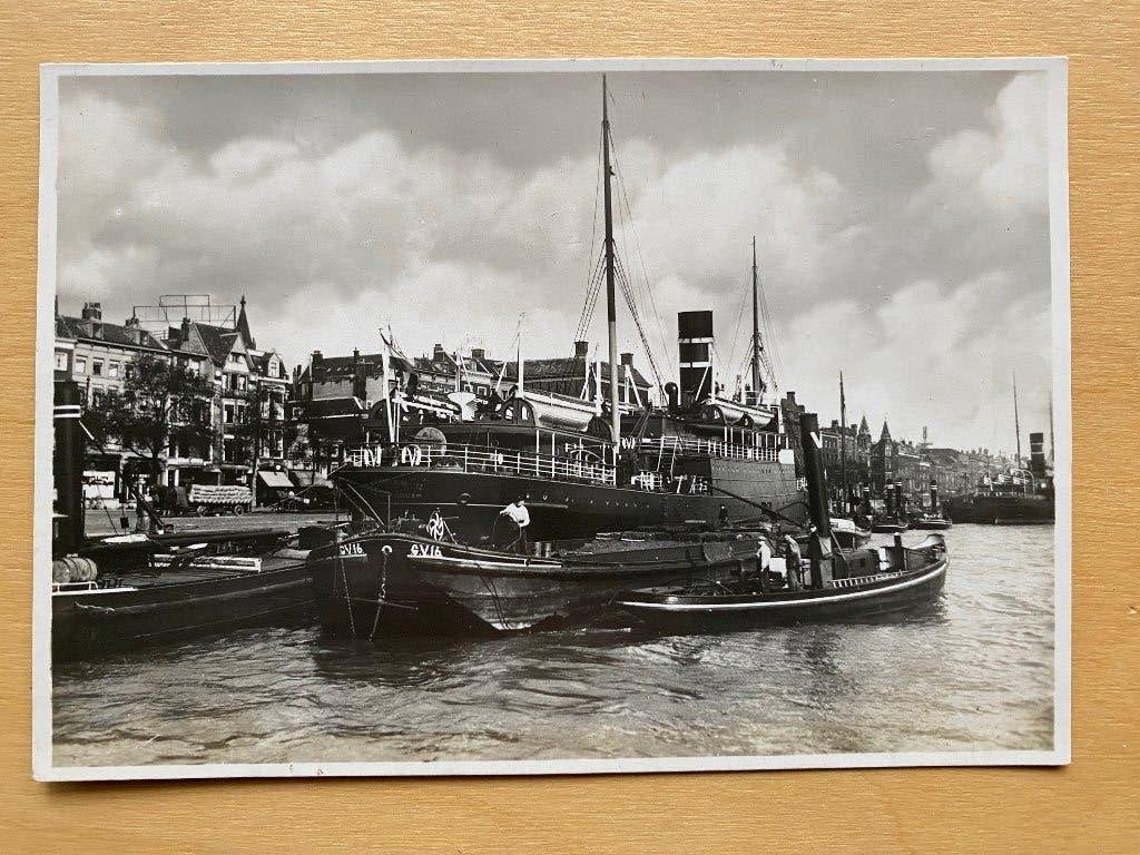 kaart ss Batavier II(II) 1921-59 Wm Müller & Co scheepvaart, Ophalen of Verzenden, Zo goed als nieuw, Motorboot, Kaart, Foto of Prent