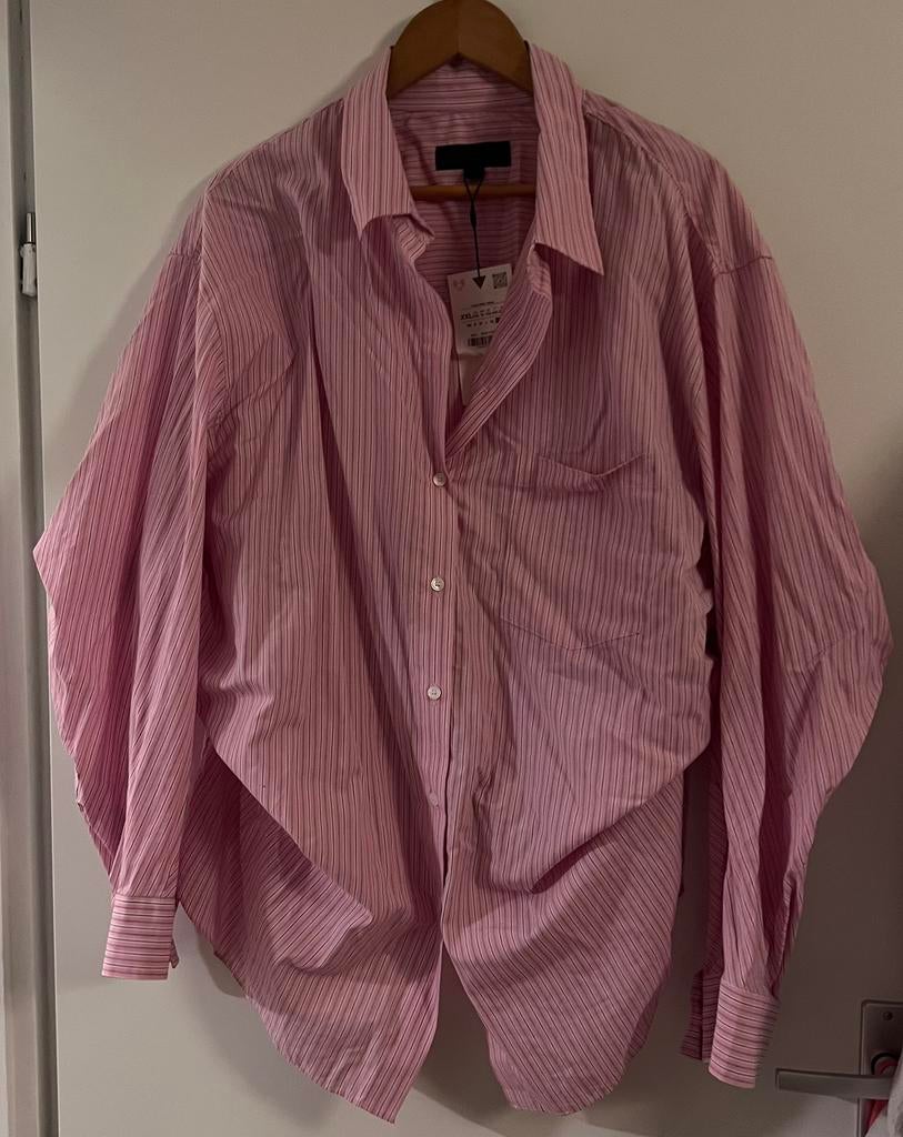 Zara roze gestreepte blouse, tuniek, top, overhemd, Ophalen of Verzenden, Nieuw, Maat 46/48 (XL) of groter, Roze