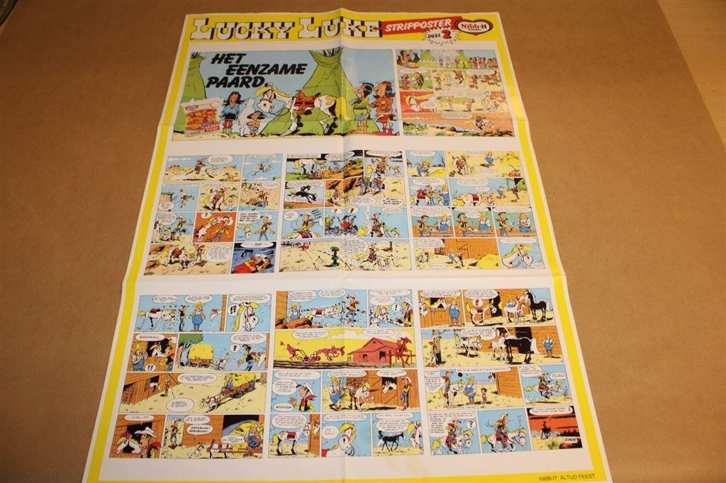 Lucky Luke Stripposter - Reclame uitgave 1985, Eén stripboek, Ophalen of Verzenden, Zo goed als nieuw