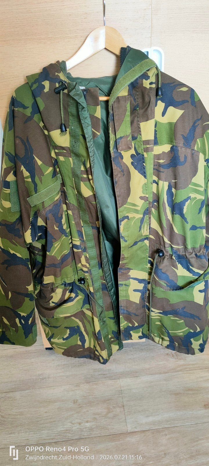 Camo parka nat weer, Ophalen of Verzenden, Landmacht, Nederland, Kleding of Schoenen
