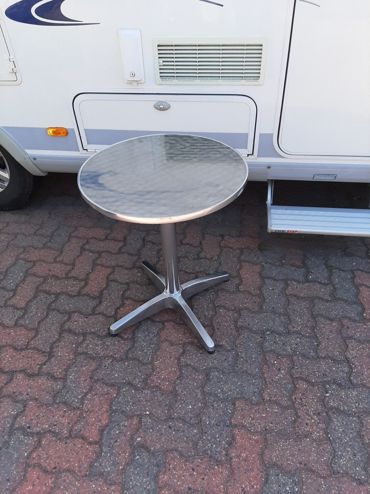 aluminium tafeltje bistro, Ophalen, Rond, Aluminium