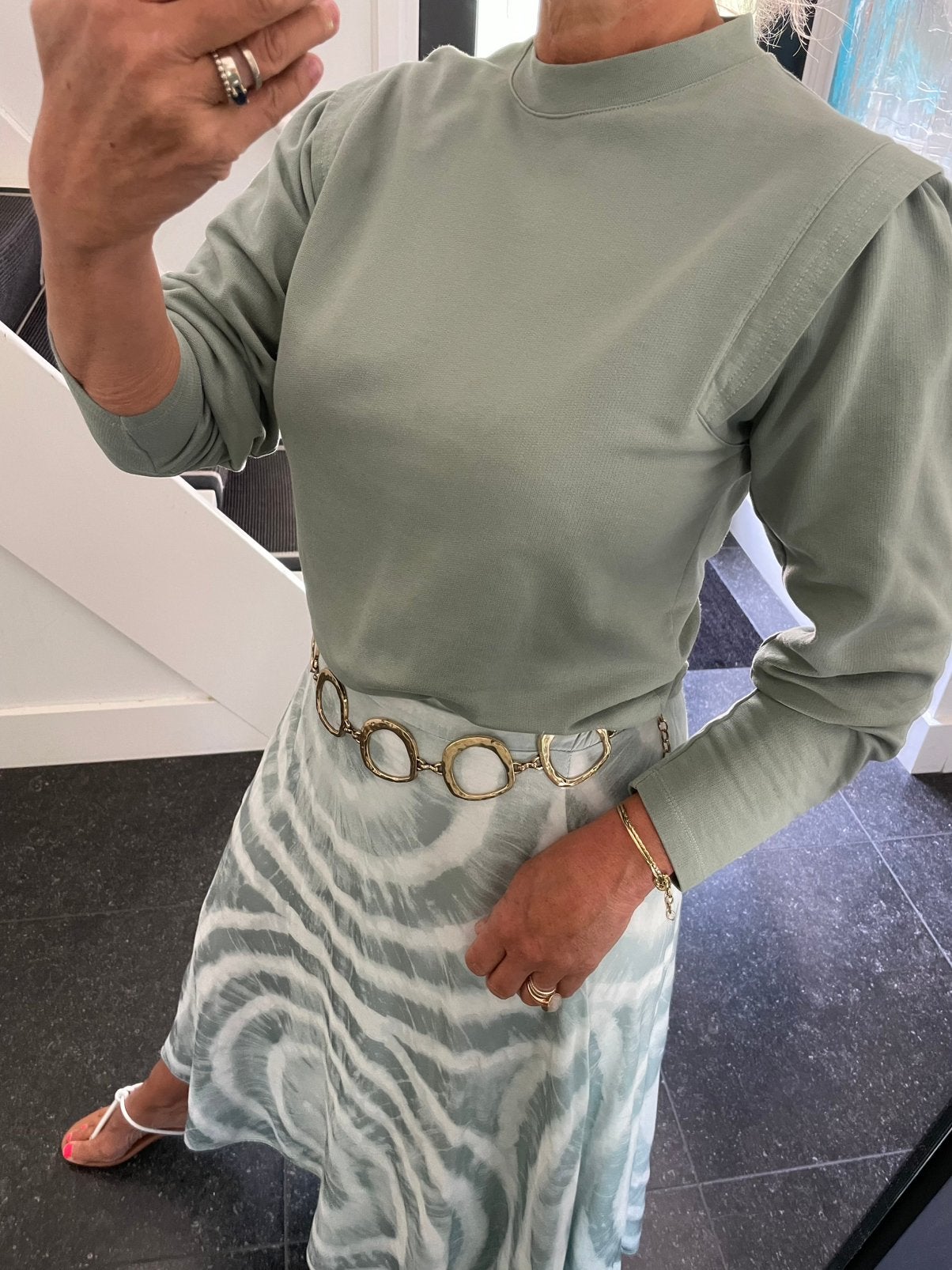 Another Label, nieuwe super leuke/aparte sweater, S(M), Kleding | Dames, Ophalen of Verzenden, Nieuw, Maat 36 (S), Groen