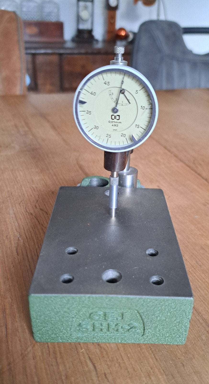 Micrometer / meetklok en comparatorstandaard C.E. Johansson, Ophalen of Verzenden, Zo goed als nieuw, Overige meters