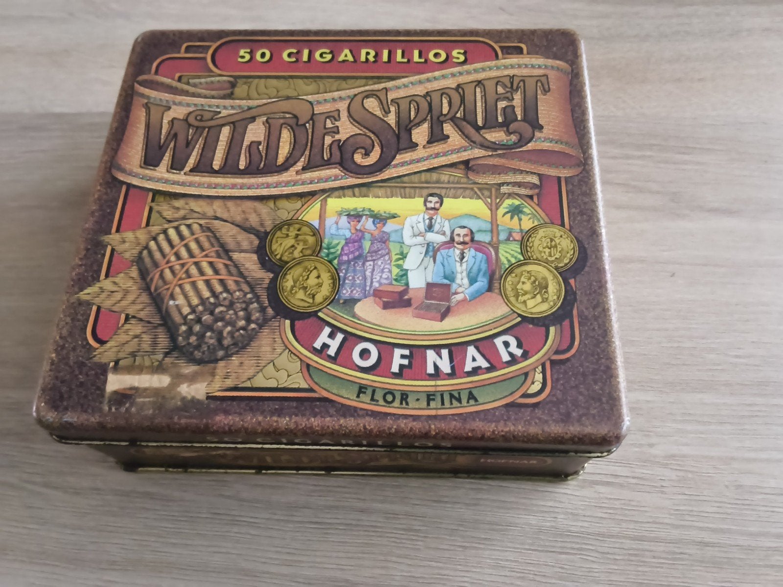 Vintage Hofnar Wilde Spriet sigarenblik - 50 cigarillos, Ophalen of Verzenden, Gebruikt, Overige, Overige merken