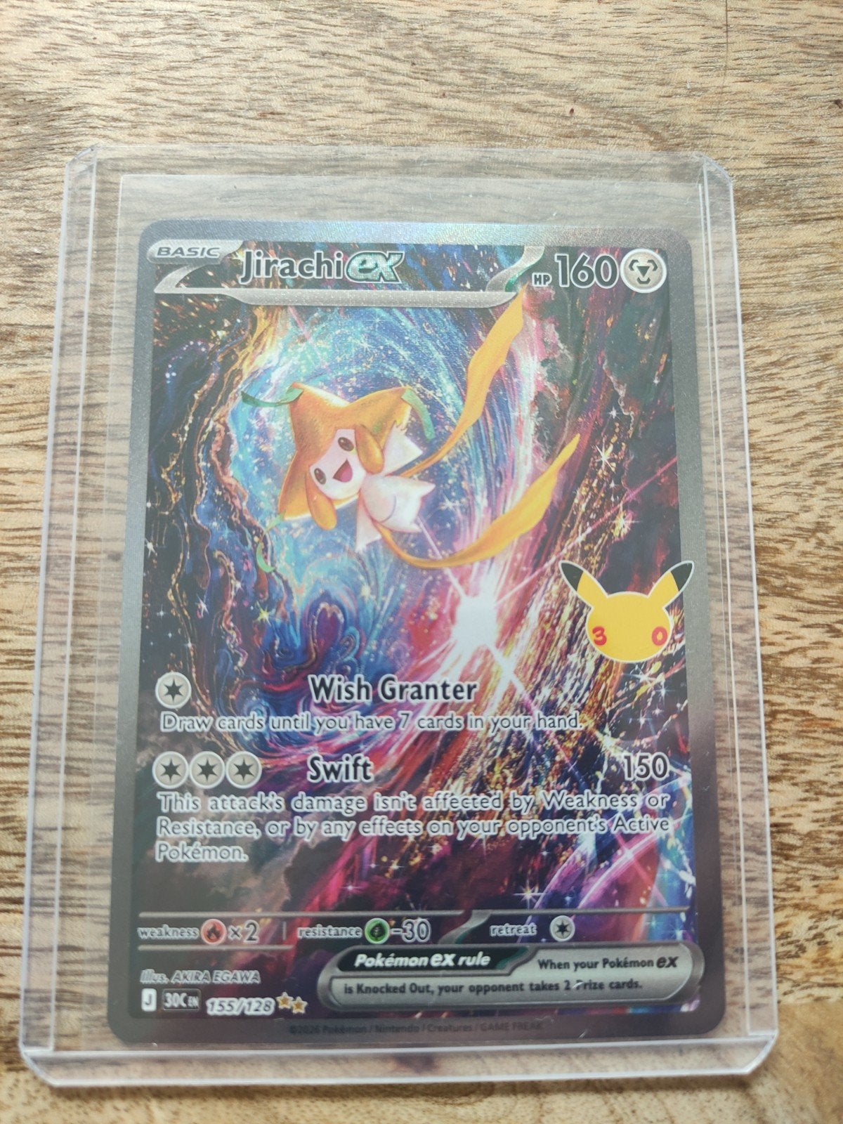 jirachi ex 155/128 pokemon 30th celebration, Ophalen of Verzenden, Nieuw, Losse kaart, Foil