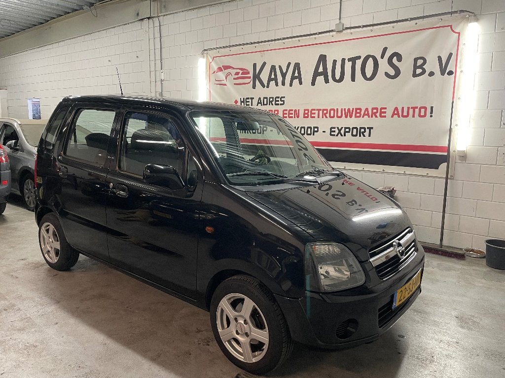 Opel Agila 1.2 16V AIRCO 2006 Zwart, Auto's, Voorwielaandrijving, 40 €/maand, 4 cilinders, 1229 cc