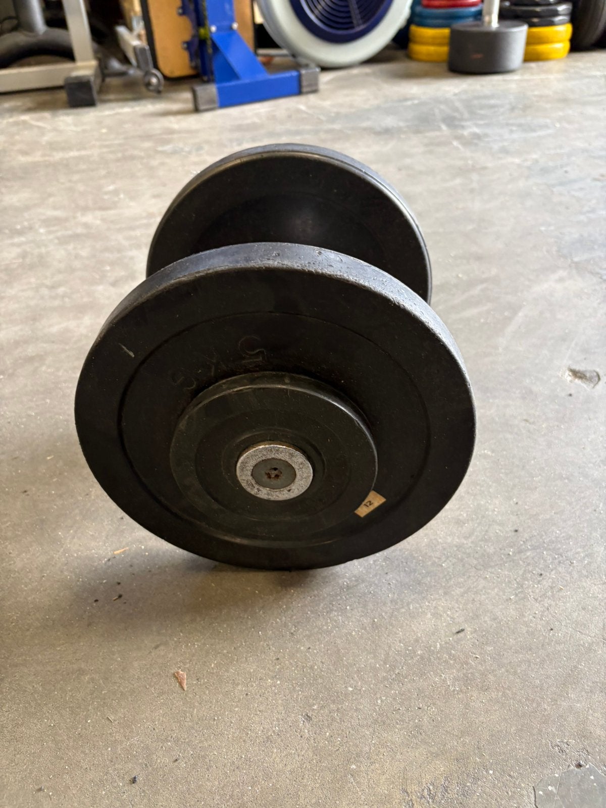 1 x 12 kg dumbbell gewicht, Gebruikt, 1 x 12 kg, Ophalen of Verzenden, Gewicht
