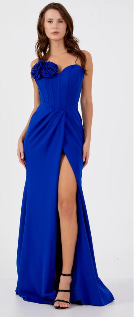 Elegante Galajurk met Split en Bloemenapplicatie - Diverse M, Maat 38/40 (M), Blauw, Nieuw, Ophalen of Verzenden