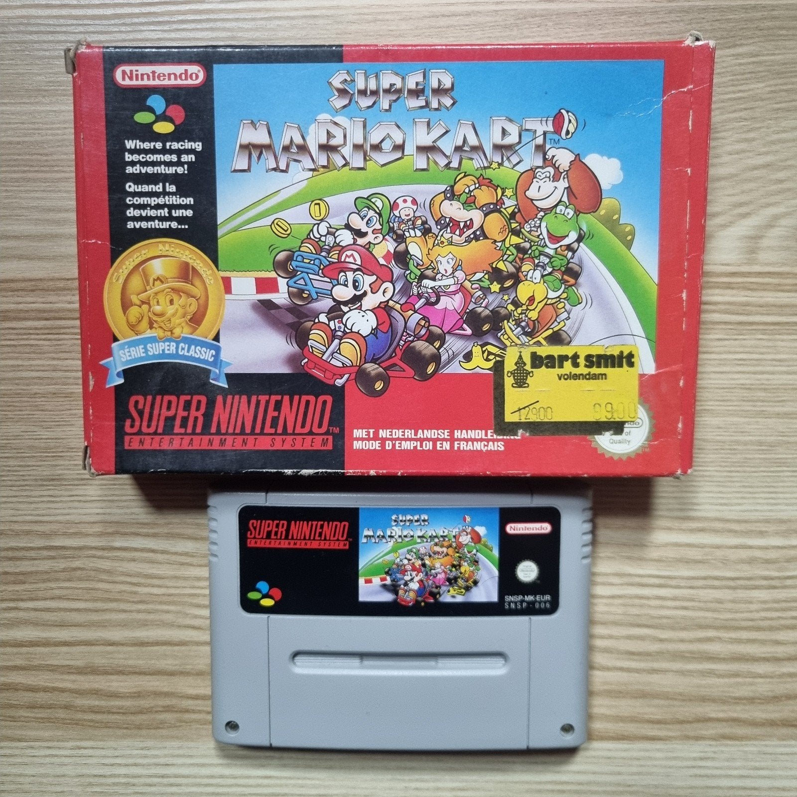 Super Mario Kart SNES (Doos + Cartridge - PAL), Spelcomputers en Games, Games | Nintendo Super NES, Gebruikt, Racen en Vliegen