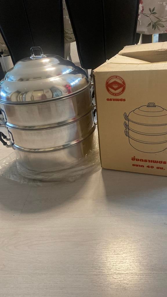 Aluminium thaise kookpan voor baopao maat 40 cm, Ophalen of Verzenden, Zo goed als nieuw, Aluminium, Kookpan of Snelkookpan
