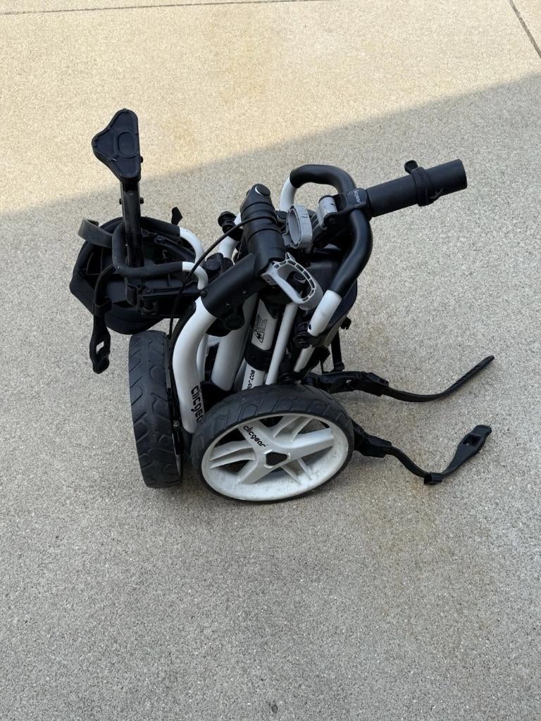 Clicgear 4.0 Golf Trolley 3-wiel inklapbaar wit, Ophalen of Verzenden, Gebruikt, Golfkar
