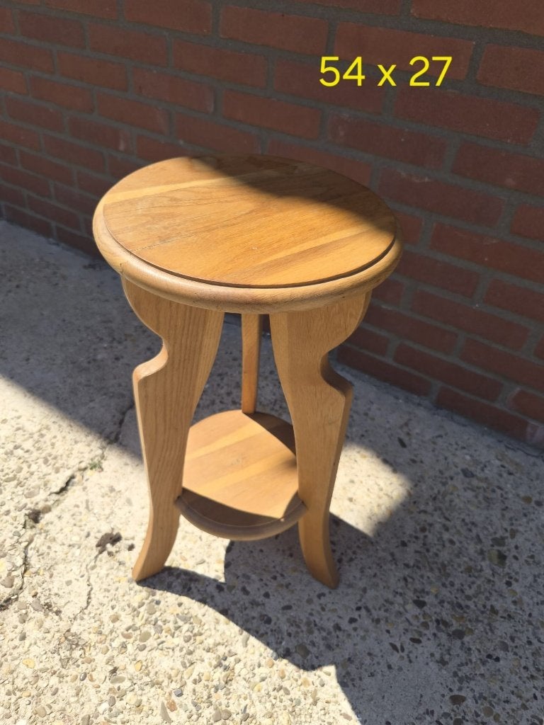 Leuk houten krukje / bijzettafel - 54 x 27 cm, Ophalen of Verzenden, Gebruikt, Hout