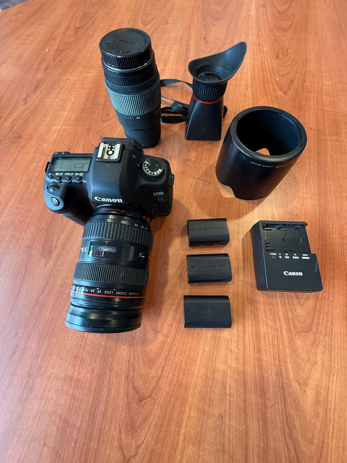 Canon EOS 5D Mark II met 24-70mm f/2.8L lens en accessoires, Canon, Camera, Ophalen, Gebruikt