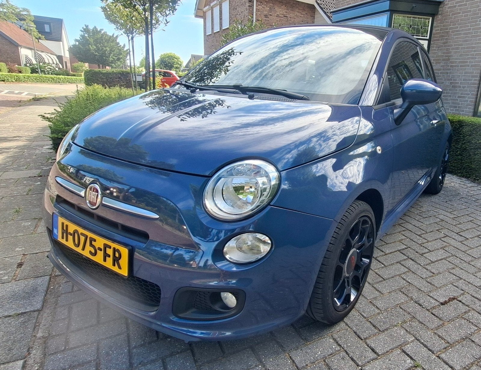 Fiat 500 1.2 C 2014 Blauw/paars cabriolet sport, Voorwielaandrijving, 4 cilinders, Handgeschakeld, Particulier